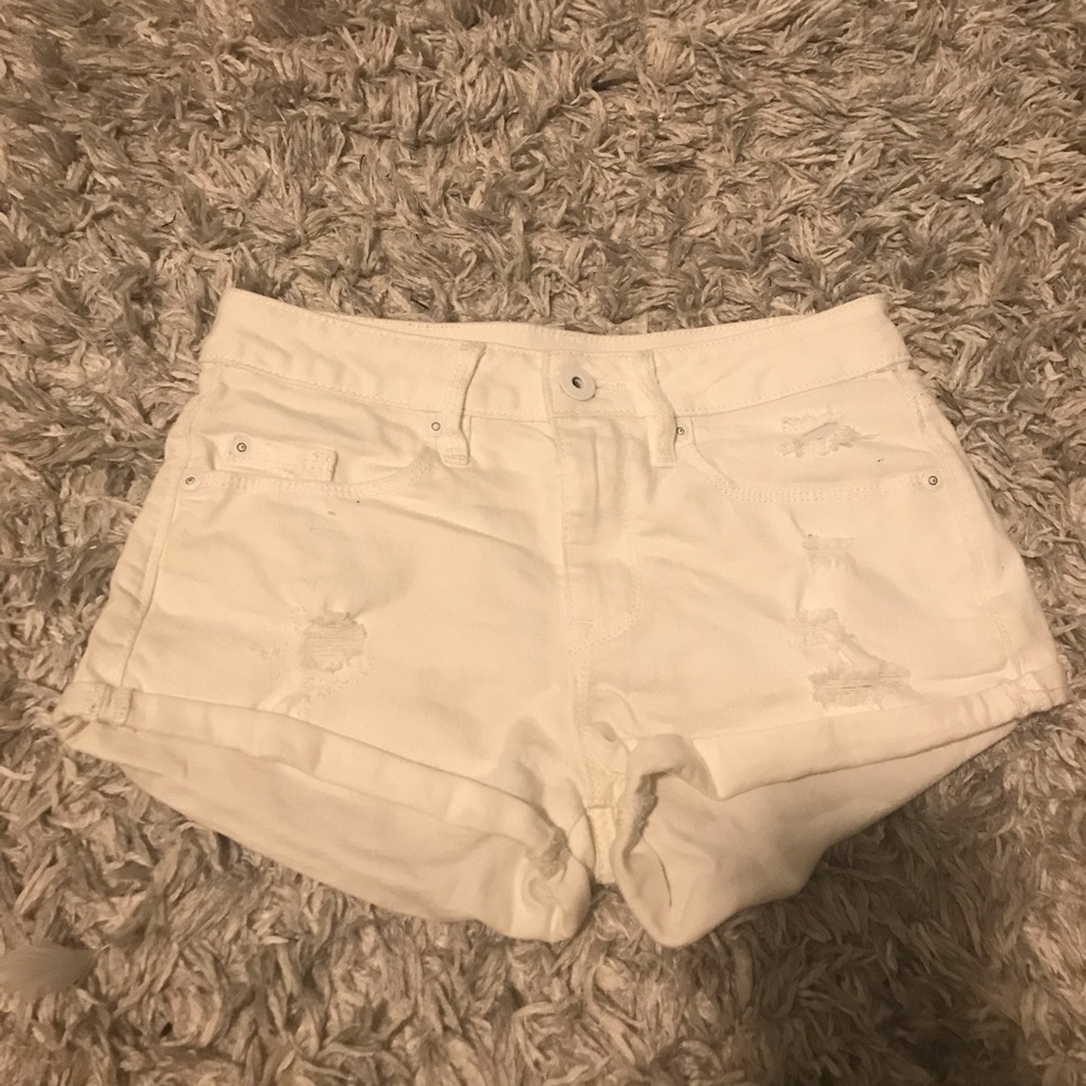 White jean shorts